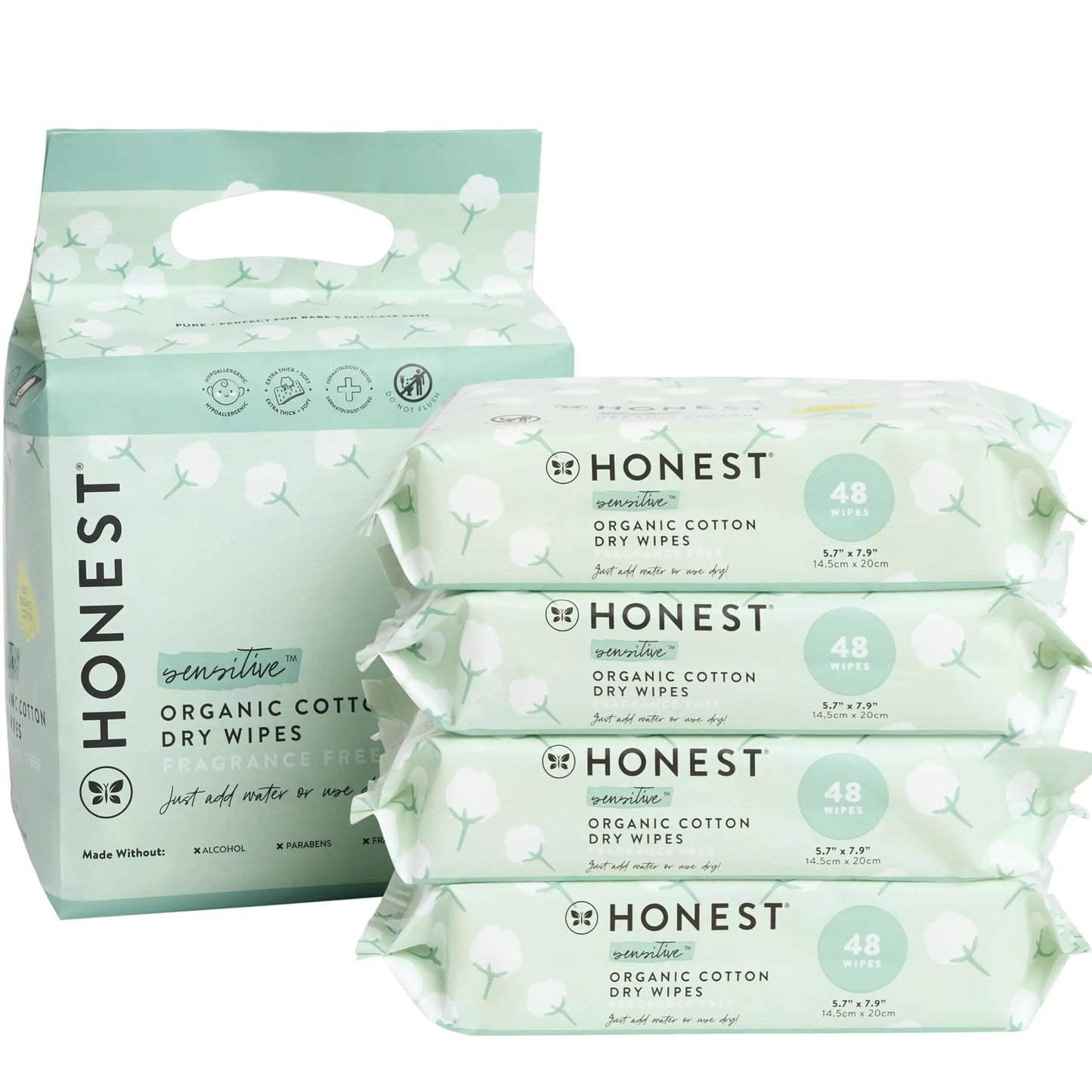 The Honest Company 100% Organic Cotton Dry Wipes