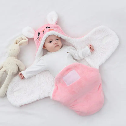 Newborn Baby Swaddle Blanket with Cartoon Design