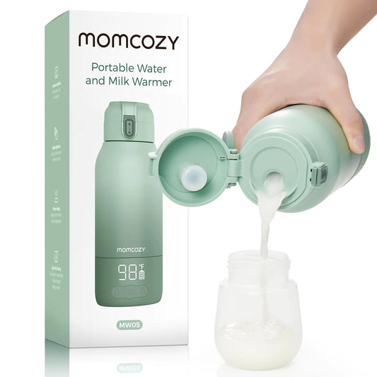 Momcozy Portable Milk Warmer for Travel – Dual Heating Modes for Breast Milk & Water Portable Bottle Warmer with Fast Heating & Long Battery Life 17 Ounces Large Capacity to Meet Your All-Day Needs