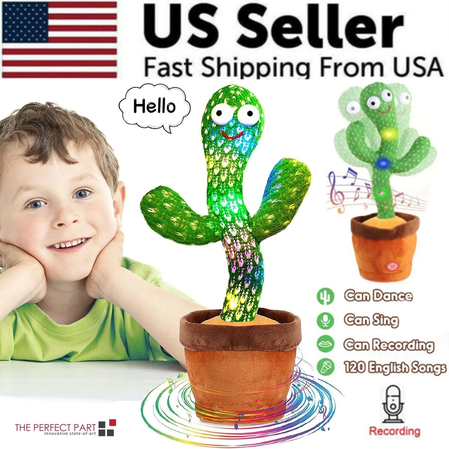 Dancing Cactus Plush Toy Doll Electronic Recording Shake