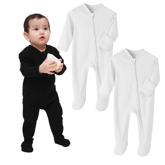 GLEAMING GRAIN Baby Kids Sleep and Play Baby Rayon Sleeper 2 Way Zip Front Footed Pajamas