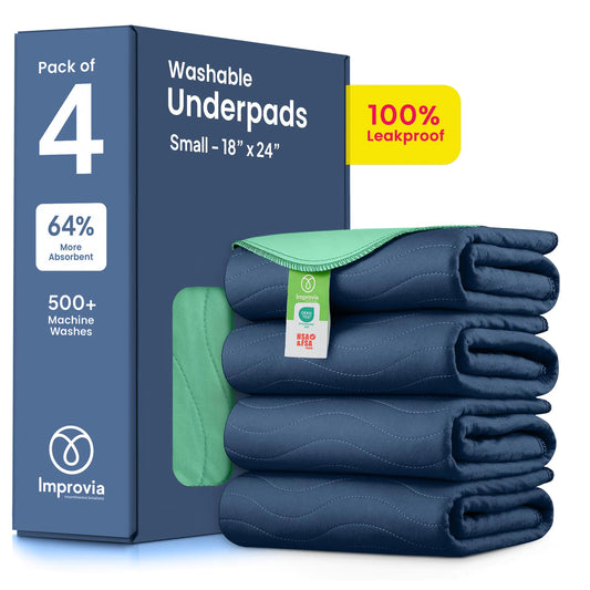 IMPROVIA® Washable Underpads Heavy Absorbency Reusable Incontinence Pads for Kids Adults Elderly and Pets